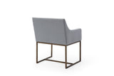 VIG Furniture Modrest Elijah - Modern Grey & Copper Antique Brass Dining Chair VGVCB8363-LGRY-DC