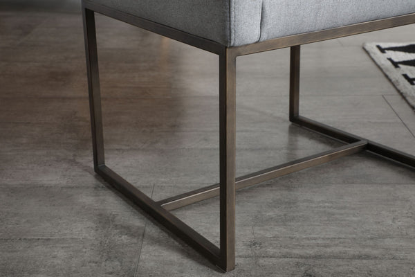 VIG Furniture Modrest Elijah - Modern Grey & Copper Antique Brass Dining Chair VGVCB8363-LGRY-DC