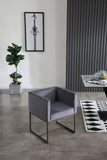 VIG Furniture Modrest Marty - Modern Dark Grey & Copper Antique Brass Dining Chair VGVCB8368-DGRY-DC