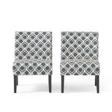 Kassi Contemporary Fabric Slipper Accent Chair - Set of 2