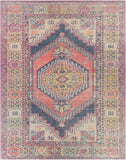 Unique UNQ-2302 Traditional Polyester Rug UNQ2302-7696 Bright Yellow, Bright Pink, Denim, Rose, Medium Gray, Ivory, Olive 100% Polyester 7'6" x 9'6"