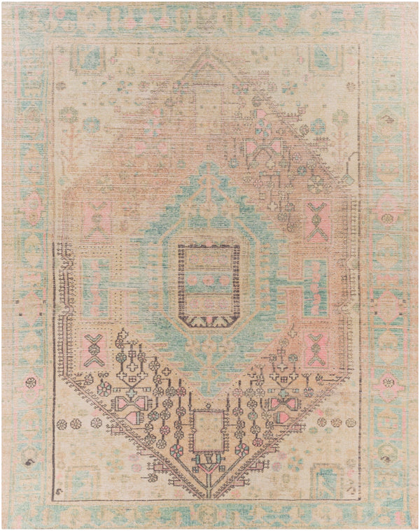 Unique UNQ-2305 Traditional Polyester Rug UNQ2305-7696 Bright Pink, Lime, Charcoal, Beige, Cream, Dark Green, Emerald 100% Polyester 7'6" x 9'6"