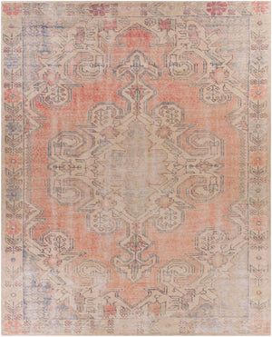 Unique UNQ-2307 Traditional Polyester Rug UNQ2307-7696 Peach, Beige, Cream, Lime, Charcoal 100% Polyester 7'6" x 9'6"