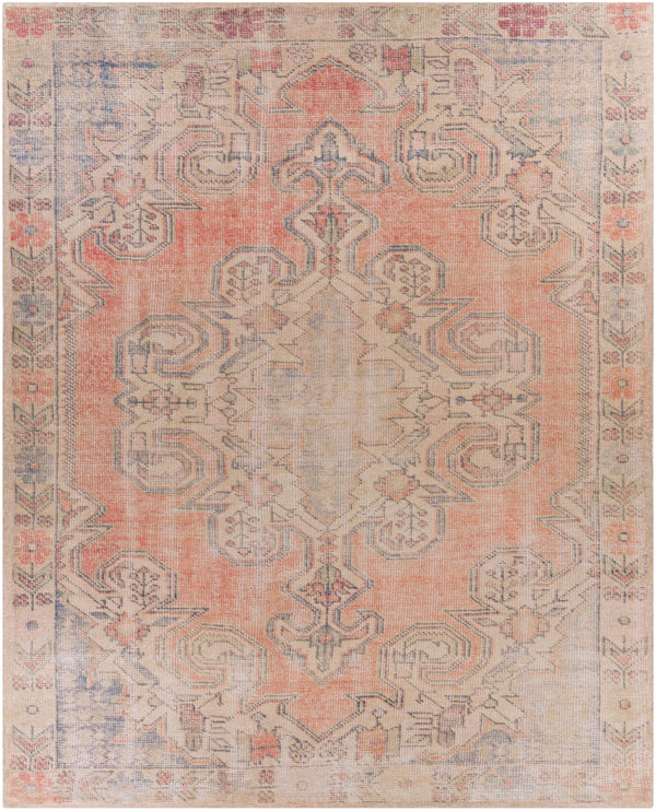 Unique UNQ-2307 Traditional Polyester Rug UNQ2307-7696 Peach, Beige, Cream, Lime, Charcoal 100% Polyester 7'6" x 9'6"