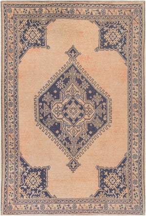 Unique UNQ-2308 Traditional Polyester Rug UNQ2308-86116 Peach, Navy, Olive, Ice Blue 100% Polyester 8'6" x 11'6"