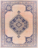 Unique UNQ-2308 Traditional Polyester Rug UNQ2308-7696 Peach, Navy, Olive, Ice Blue 100% Polyester 7'6" x 9'6"