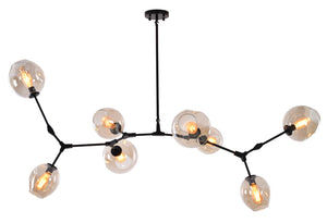 Bethel Matte Black Chandelier in Iron & Glass