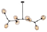 Bethel Matte Black Chandelier in Iron & Glass