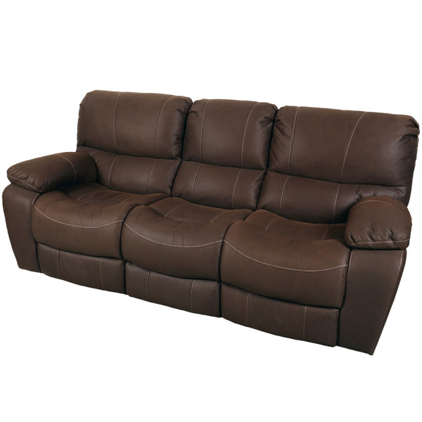 Porter Designs Ramsey Leather-Look Transitional Reclining Sofa Brown 03-112C-01-6016