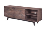 Porter Designs Fish Solid Wood Transitional TV Stand Gray 06-215-10-5551