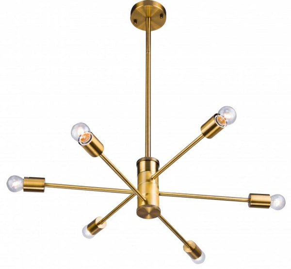 Bethel Gold Chandelier - Adjustable 6-Arm Ceiling Fixture for Enhanced Illumination in Any Room