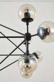 Bethel Black Chandelier in Metal & Glass