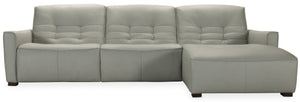Reaux Power Recline Sofa with RAF Chaise with 2 Power Recliners
