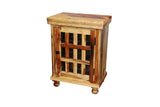 Taos Solid Sheesham Wood & Glass Panes Natural Cabinet