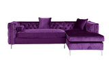 Da Vinci Purple Velvet Right Sectional