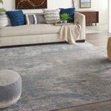 Nourison Rustic Textures RUS15 Painterly Machine Made Power-loomed Indoor Area Rug Light Grey/Blue 9'3" x 12'9" 99446799500