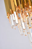 Bethel Gold Chandelier in Stainless Steel & Crystal