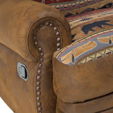 Porter Designs Hunter Wildlife Pattern Reversible to Leather-Look Transitional Recliner Brown 03-33C-11-8020N