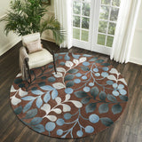 Nourison Contour CON02 Floral Handmade Tufted Indoor only Area Rug Mocha 8' x ROUND 99446316479