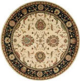 Nourison Living Treasures LI04 Persian Machine Made Loomed Indoor only Area Rug Ivory/Black 5'10" x ROUND 99446673886