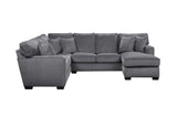 Porter Designs Augusta Soft Gray Chenille Fabric Modern Sectional Gray 01-207C-10-1743-KIT