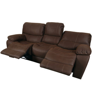 Porter Designs Ramsey Leather-Look Transitional Reclining Sofa Brown 03-112C-01-6016