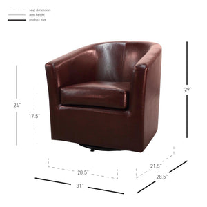 Hayden 360-Degree Swivel Tub Chair – Luxurious Bonded Leather, Sturdy Construction, Fully Assembled