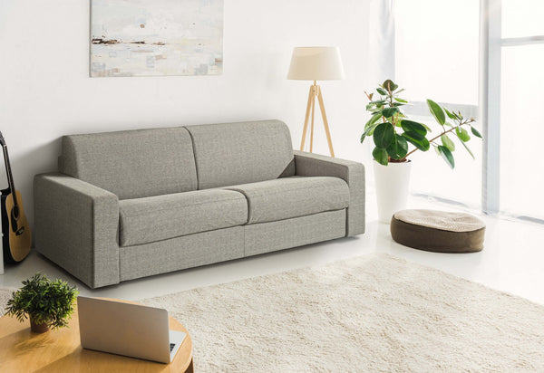 VIG Furniture Modrest Made in Italy Urrita - Modern Gray Fabric Sofa Bed w/ Full Size Mattress VGACURRITA-F-GRY