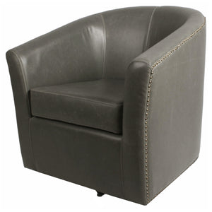 Ernest Bonded Leather Swivel Chair - Elegant Comfort with 360-Degree Rotation, Perfect for Any Space