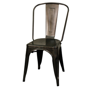 Metropolis Metal Side Chair Set of 4 - Classic Bistro Style for Dining Room or Café Decor