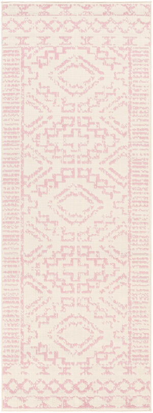 Ustad UST-2313 Global Polypropylene Rug UST2313-2773 Pale Pink, Cream 100% Polypropylene 2'7" x 7'3"