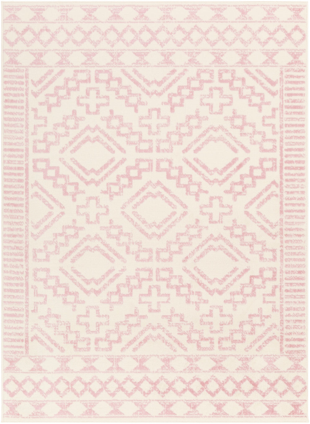 Ustad UST-2313 Global Polypropylene Rug UST2313-81012 Pale Pink, Cream 100% Polypropylene 8'10" x 12'