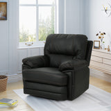 Elodie Faux Leather Swivel Power Glider Recliner, Black Noble House