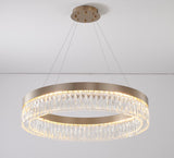 Bethel Gold LED Chandelier in Stainless Steel & Crystal