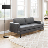 Zuo Modern Decade 100% Polyester, Plywood, Steel Modern Commercial Grade Sofa Vintage Gray, Black 100% Polyester, Plywood, Steel