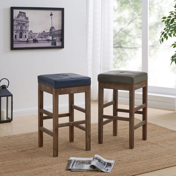 Valencia Backless Bonded Leather Counter Stool with Solid Birch Frame – Perfect for Any Decor Style!