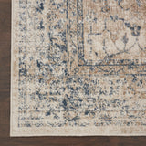 Nourison kathy ireland Home Malta MAI11 Vintage Machine Made Power-loomed Indoor only Area Rug Ivory/Blue 5'3" x 7'7" 99446495006