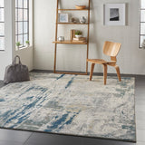Nourison Artworks ATW05 Artistic Machine Made Loom-woven Indoor only Area Rug Ivory/Navy 8'6" x 11'6" 99446710949