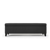 York Dark Grey Fabric Storage Ottoman Noble House