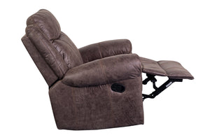 Porter Designs Carrizo Leather-Look Fabric Contemporary Recliner Brown 03-180C-03-7621