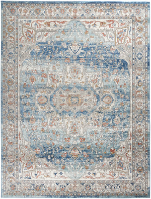 Nourison Concerto CNC11 Vintage Machine Made Power-loomed Indoor only Area Rug Ivory Blue 10' x 14' 99446822338