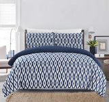 Ora Navy King 3pc Comforter Set