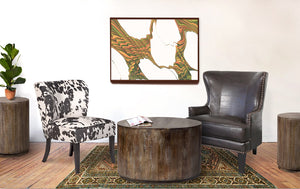 Porter Designs Grant Crackle Leather Wingback Contemporary Accent Chair Brown 02-201-06-566