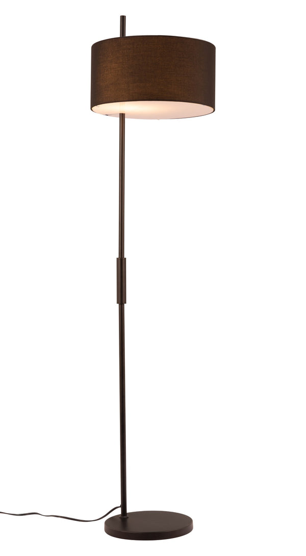 Zuo Modern Lonte Steel, Poly Cotton, Acrylic Modern Commercial Grade Floor Lamp Black Steel, Poly Cotton, Acrylic