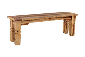 Porter Designs Taos Solid Sheesham Wood Natural Dining Bench Natural 07-196-13-9016