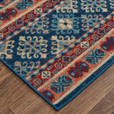 Nolan Geometric Tribal Rug - Vintage Kazak Inspired, Easy Care Polypropylene, Indoor/Outdoor Use