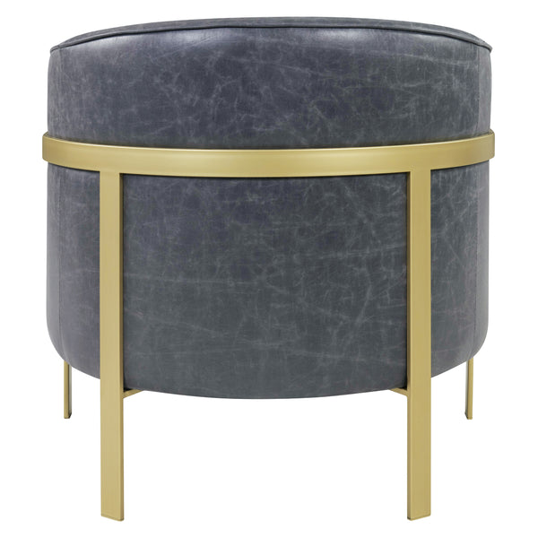 Harrod Bonded Leather Accent Chair Vintage Midnight