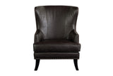 Porter Designs Grant Crackle Leather Wingback Contemporary Accent Chair Brown 02-201-06-566