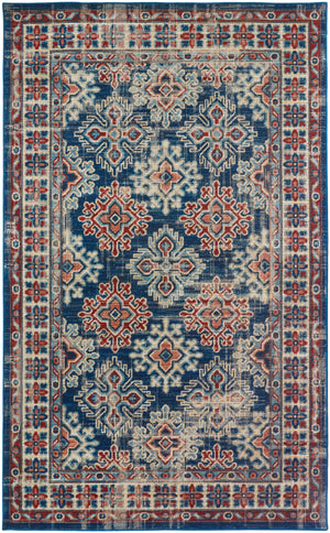 Nolan Distressed Tribal Power Loomed Rug - Easy Care, Fade & Stain Resistant for Indoor/Outdoor Use