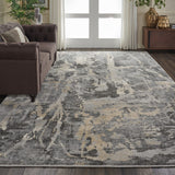Nourison Fusion FSS10 Modern Machine Made Power-loomed Indoor only Area Rug Grey 9'6" x 13' 99446316677